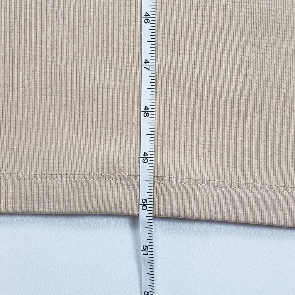 WeWoreWhat Boat Neck Midi Dress Beige Women’s Large Cotton Rib Knit Minimalist - Picture 6 of 16
